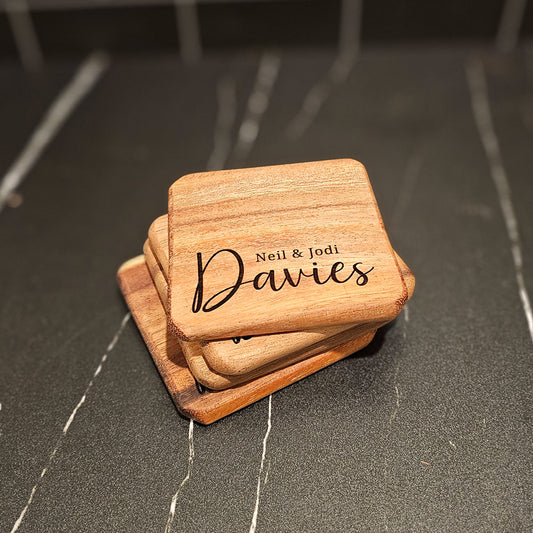 East Indian Walnut Coasters Set of 4