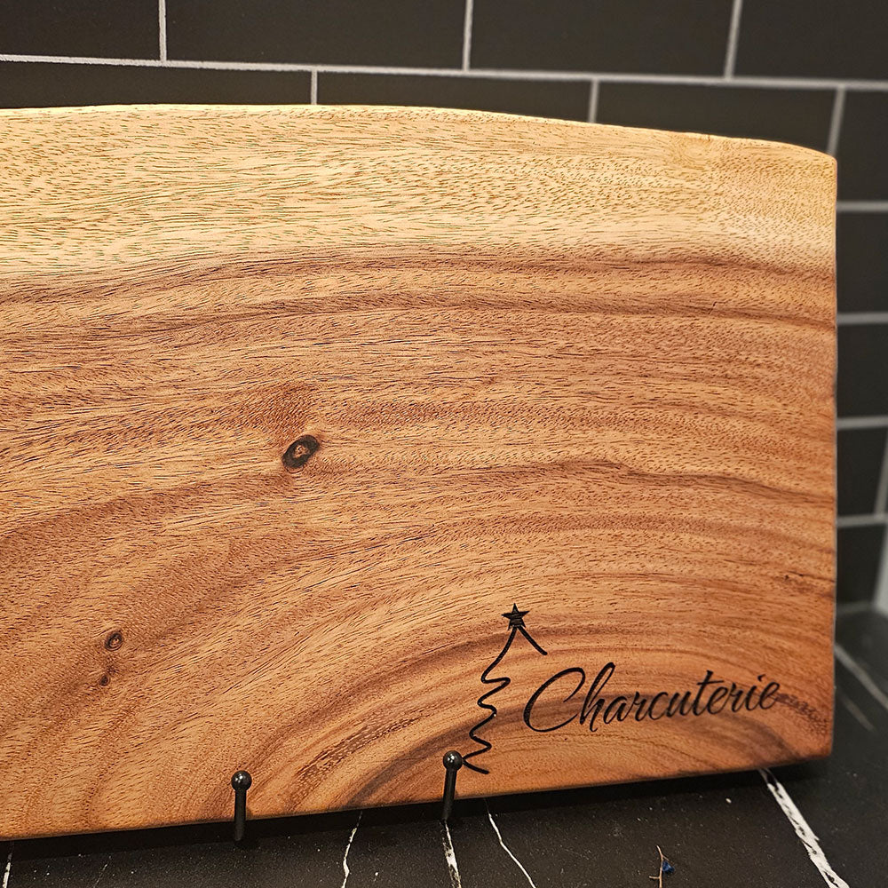 East Indian Walnut Large Live Edge Square End Board