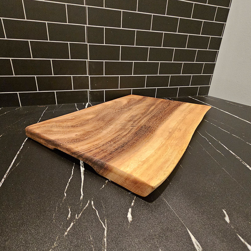 East Indian Walnut Large Live Edge Square End Board