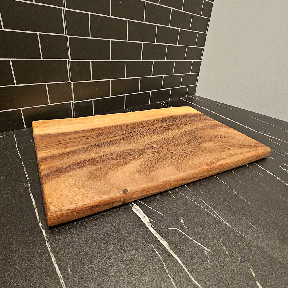 East Indian Walnut Large Live Edge Square End Board