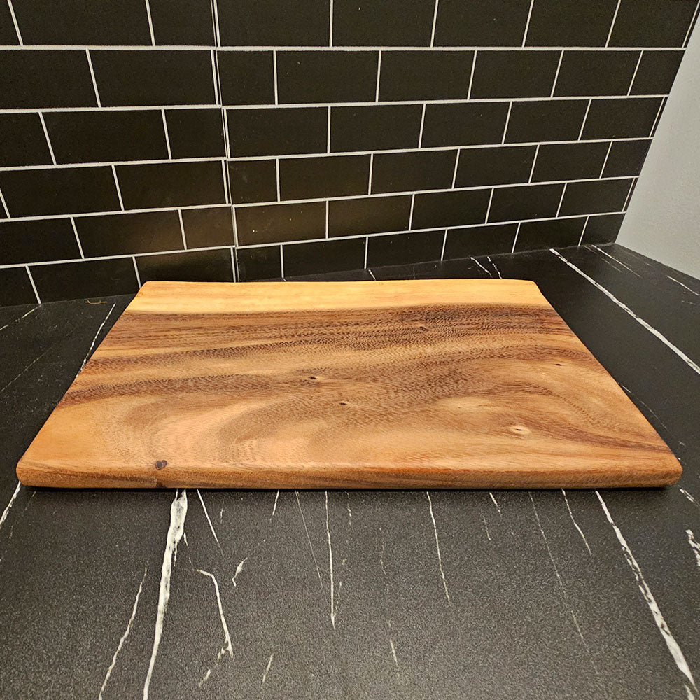 East Indian Walnut Large Live Edge Square End Board