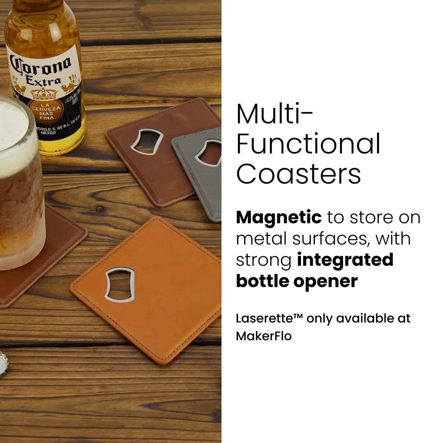 Laserette Bottle Opener Coaster
