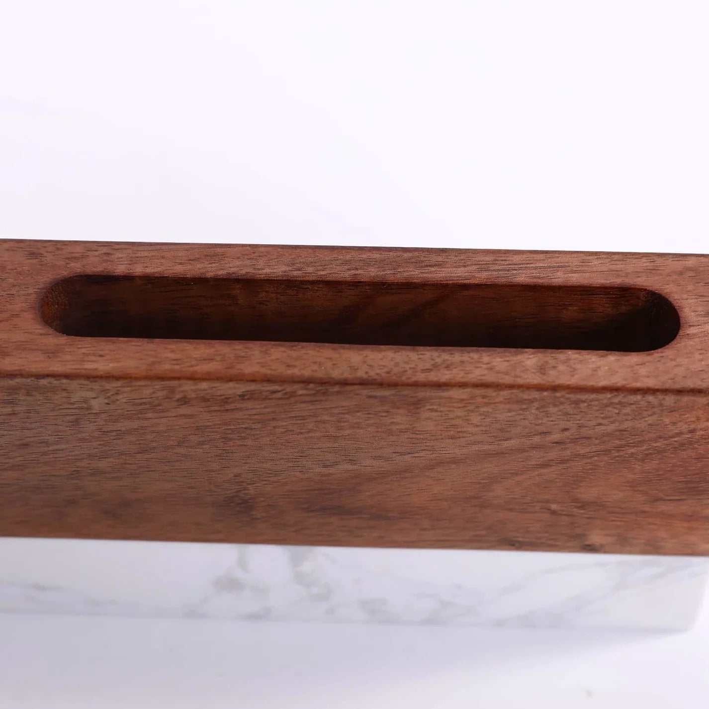 Marble Desk Name Plate with Pen and Business Card Holder