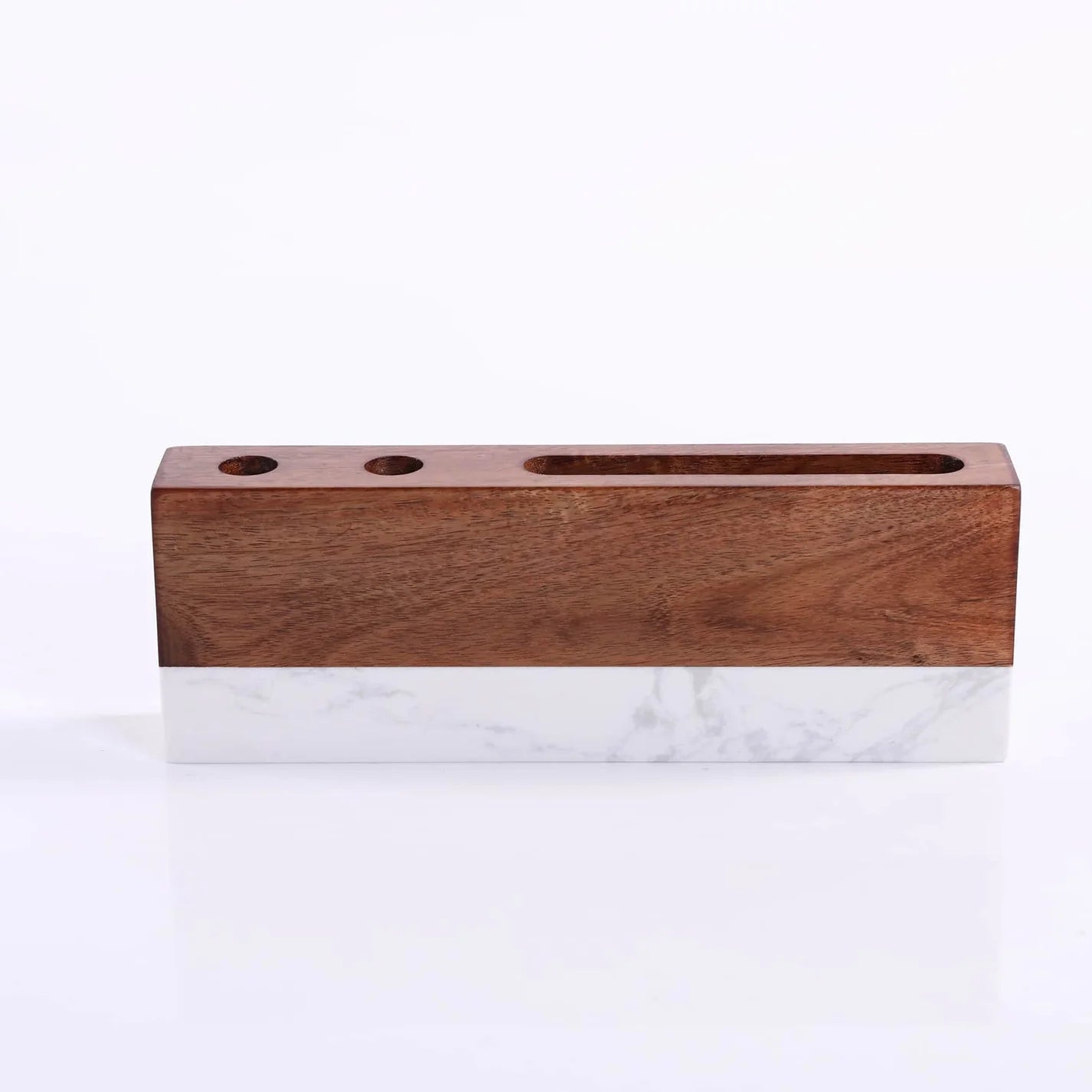 Marble Desk Name Plate with Pen and Business Card Holder
