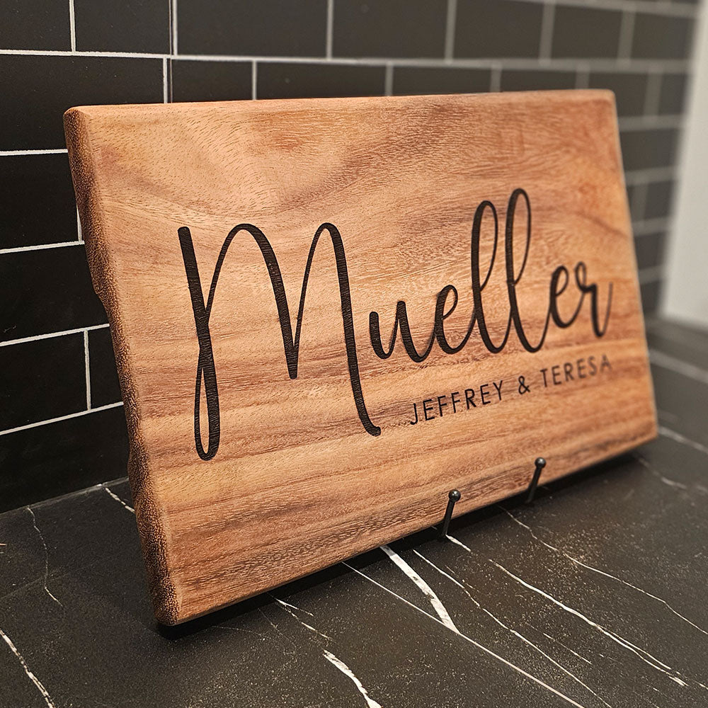 East Indian Walnut Medium Live Edge Square End Board